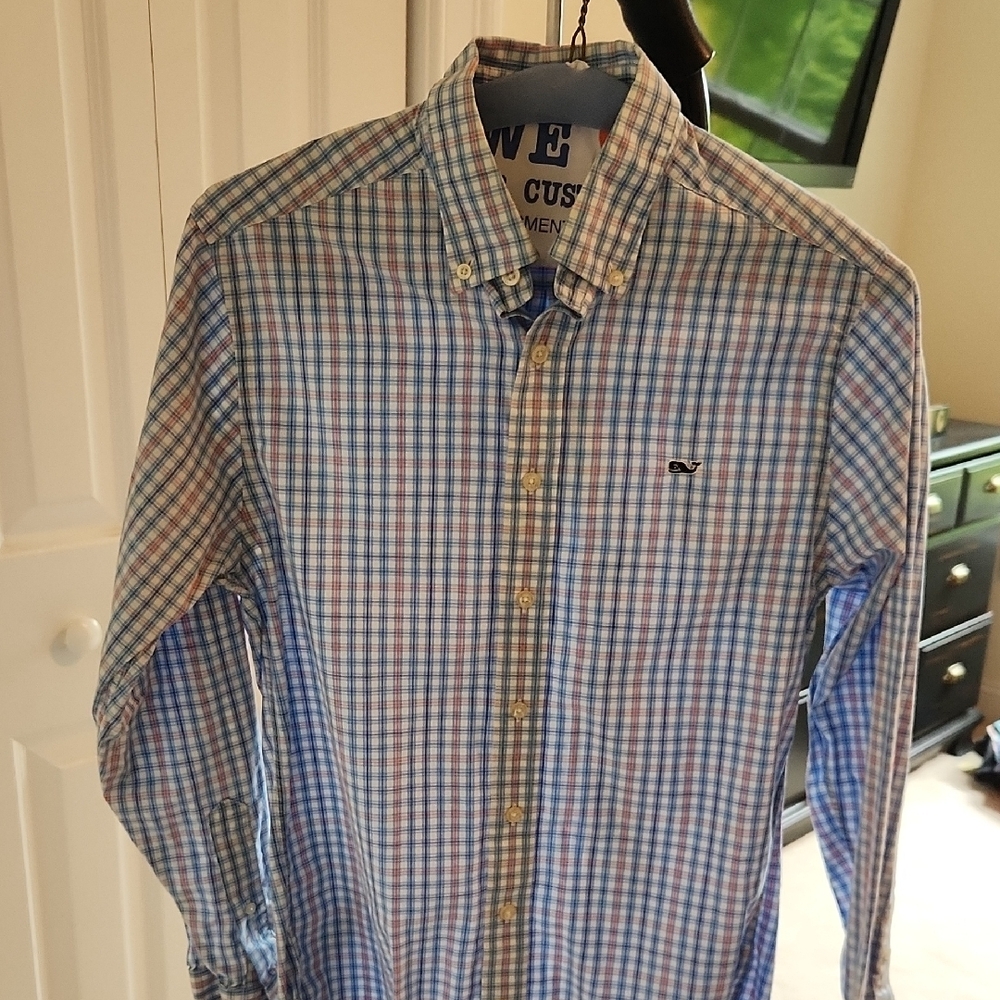 Vineyard Vines Blue Casual Button Down Shirt
